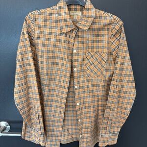 Burberry Plaid Button-Up in Tan and Black